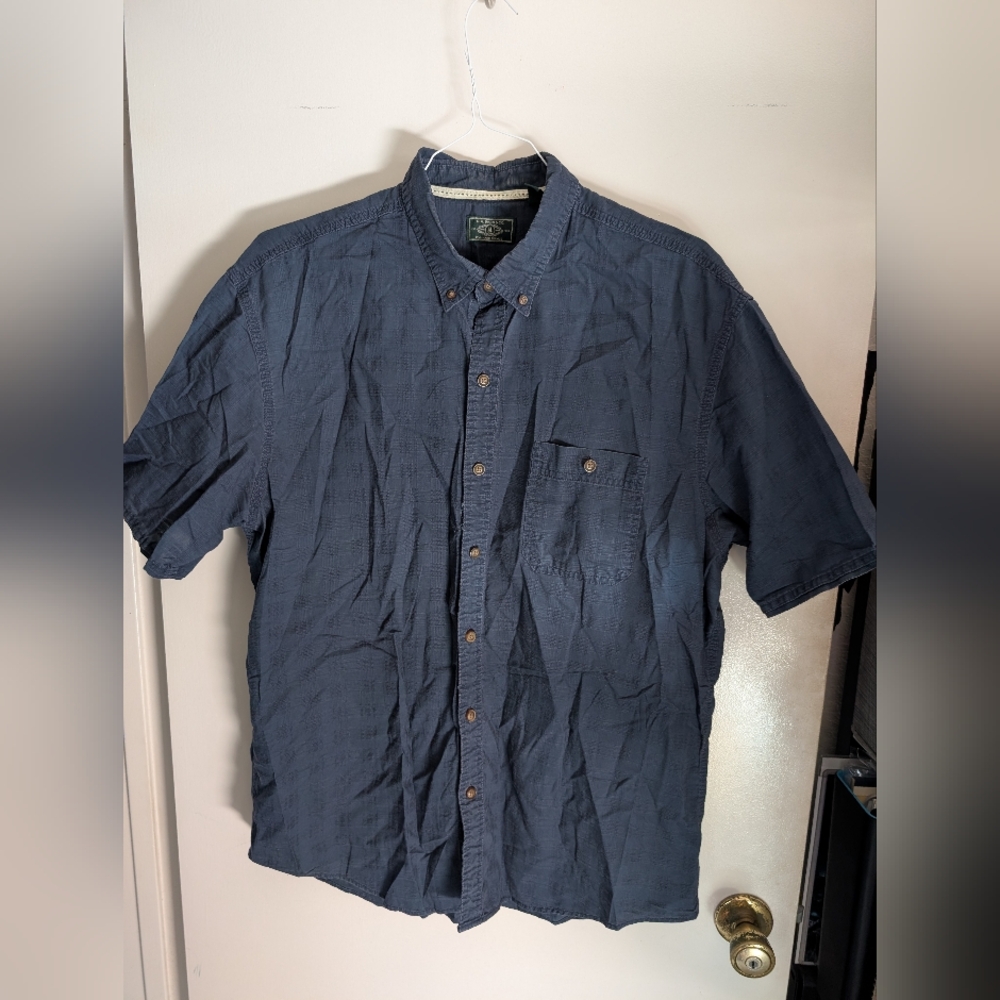 Blue Casual Button Down Shirt Relaxed Fit